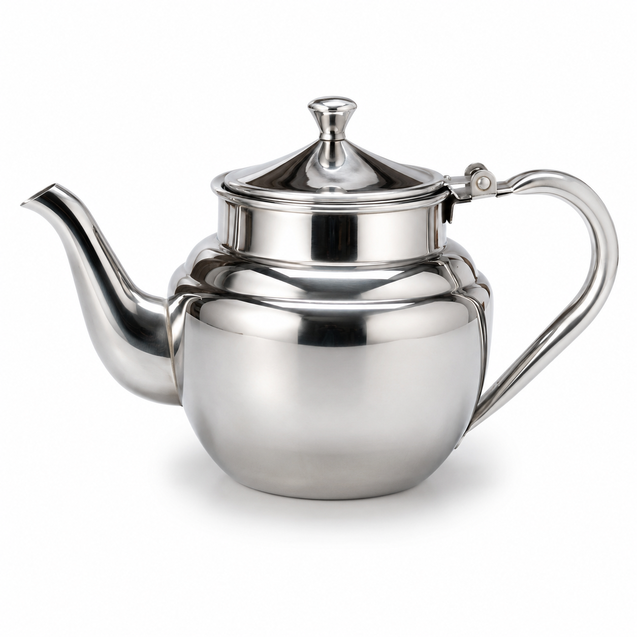 Mauritanian Stainless Steel Teapot 17oz – Attaya (Atay) Green Tea Kettle, Mirror Finish