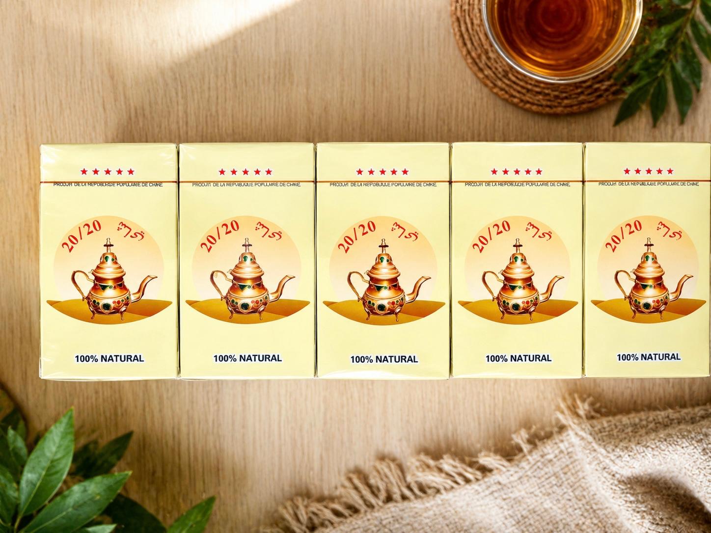 20/20 Green Tea 25g Sachets (10-Pack, 250g) – Mauritanian Gunpowder Attaya