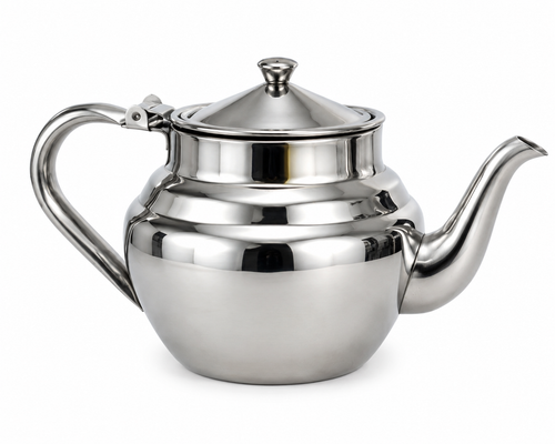 African Stainless Steel Teapot 24oz – Attaya (Atay) Green Tea Kettle, Large Mirror Finish