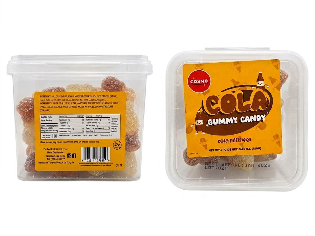 Cosmo Cola Gummy halal candy — 150g pack of cola-flavored chewy halal gummies