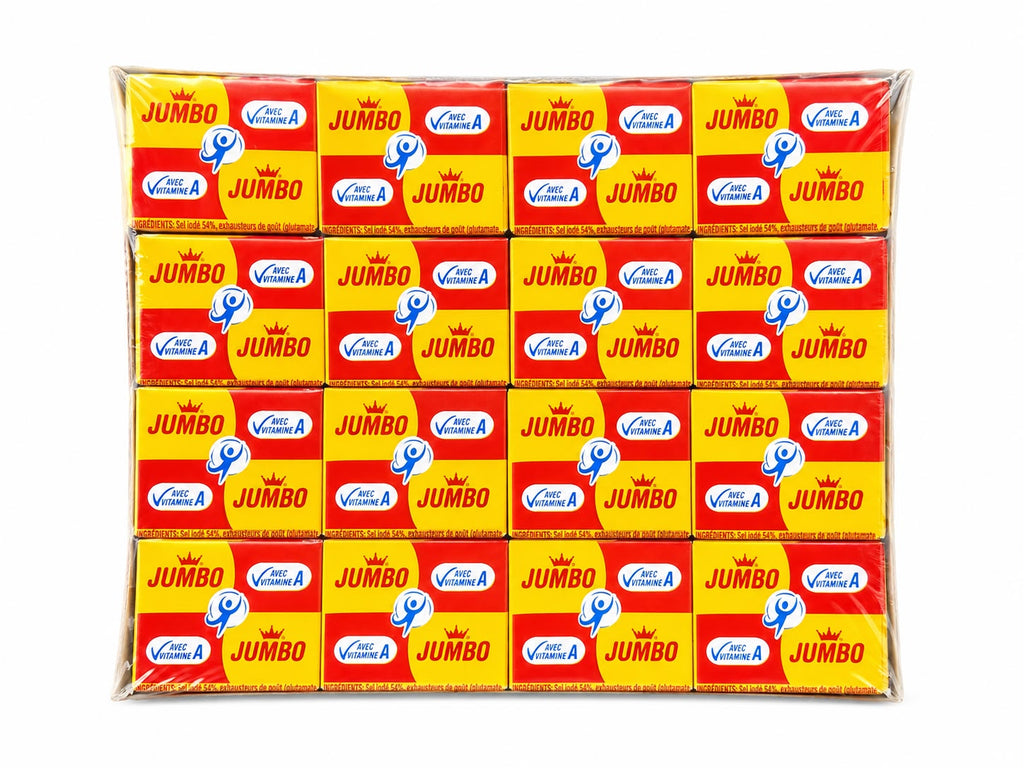 JUMBO Bouillon Cubes 480g Box (24 Cubes) – Senegal Dehydrated Seasoning with Vitamin A & Iodized Salt (Halal)
