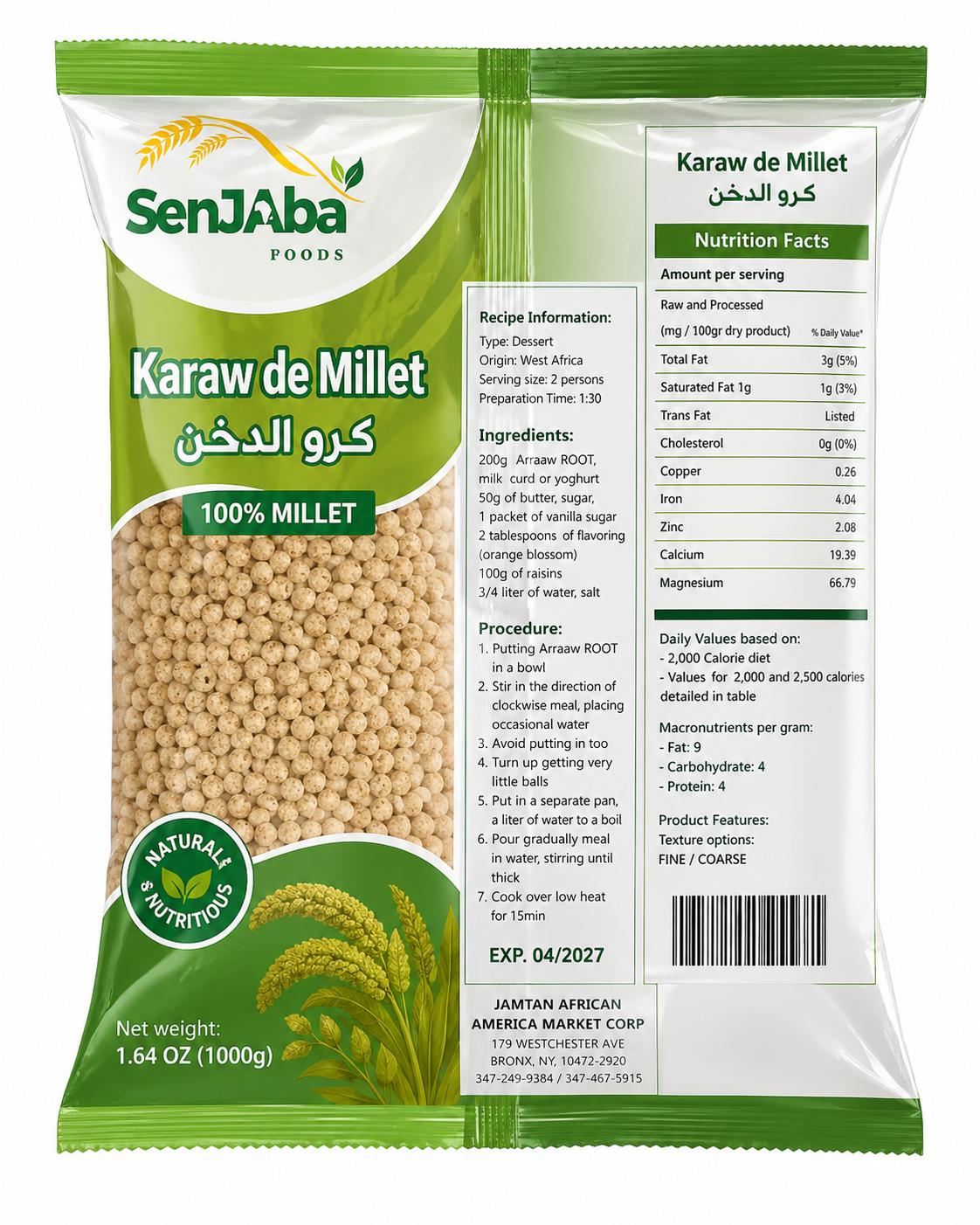 Karaw de Millet كرو الدخن — 100% natural West African millet for traditional Mauritanian porridge