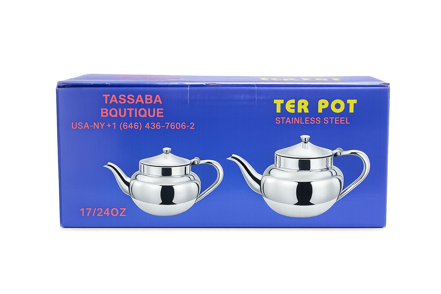 Mauritanian Stainless Steel Teapot Set – 17oz & 24oz (Set of 2)