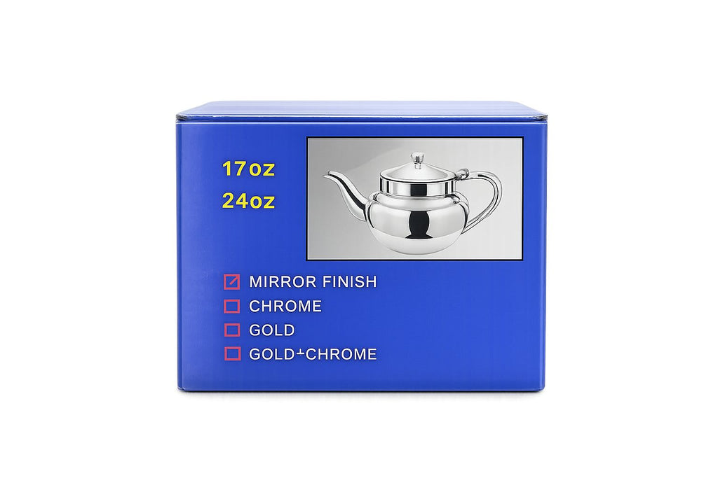 Mauritanian Stainless Steel Teapot Set – 17oz & 24oz (Set of 2)