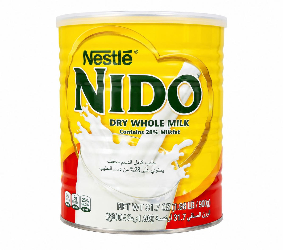 Nestlé NIDO Dry Whole Milk Powder 900g Can – Instant Full Cream Milk (28% Milkfat), Rich in Calcium & Protein