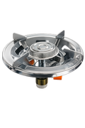 Halal Maurimart portable vertical stainless steel gas burner for Mauritanian Atay tea ceremony — single butane/propane stove with pot supports and igniter